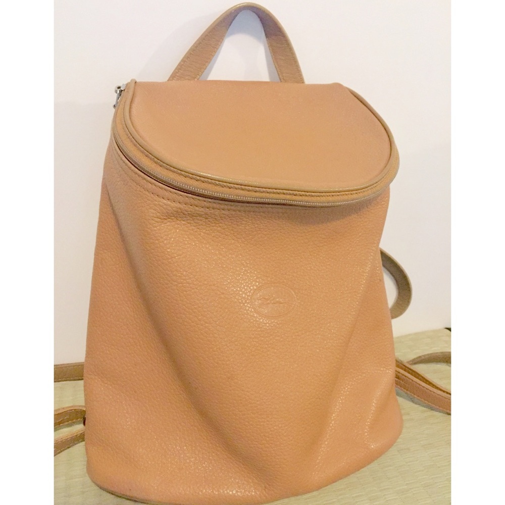 *SOLD* LONGCHAMP Beige Leather Mini Backpack VINTAGE